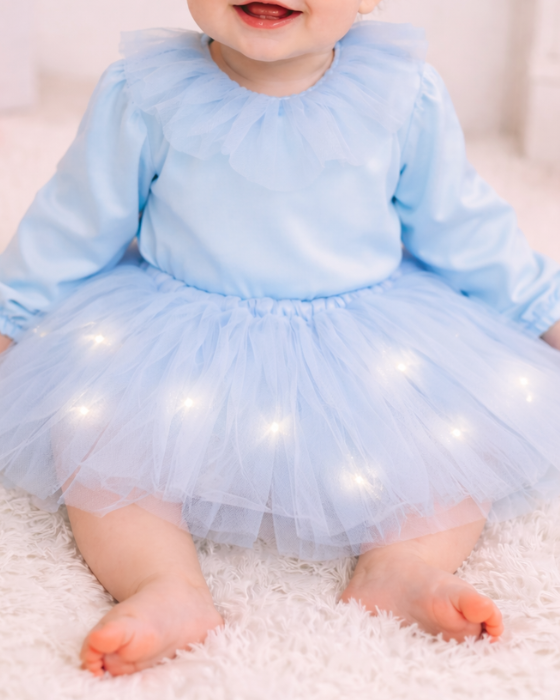 Skirt with Lights, Crystal, for Babies, Baptism and Mot