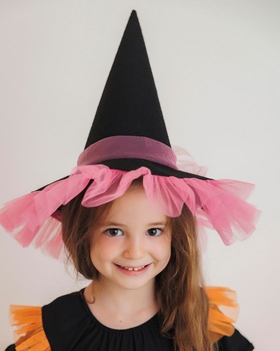 Witch Hat with Pink Tulle