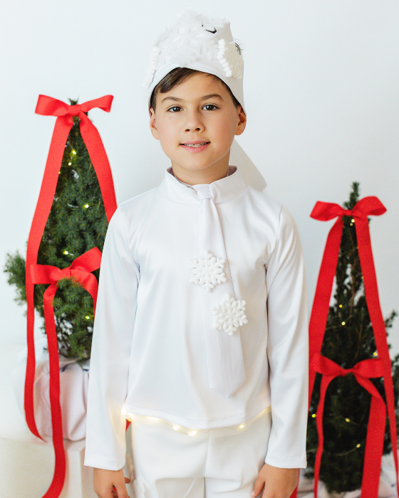 Snowflake White Tunic, Boy, for Christmas Pageant