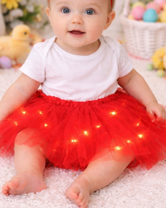 Sparkle Skirt, Poppy Red
