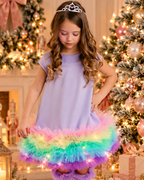 Rochița cu Luminițe Unicorn Mov Curcubeu