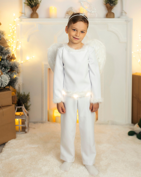Boy's Angel Costume, 4-piece complete, with Lights