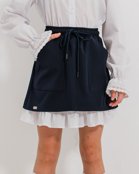 Blanche Navy Blue School Skirt