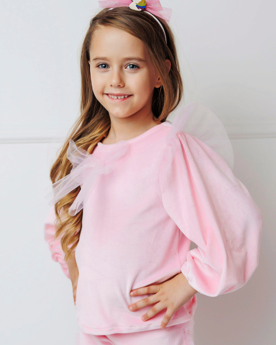 Pale Pink, Velvet Blouse