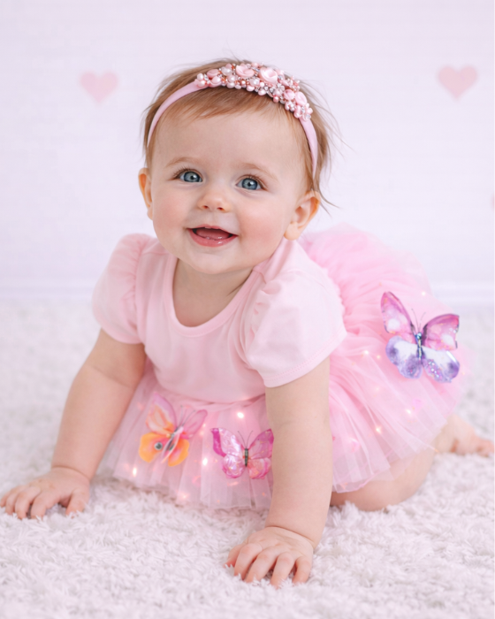 Skirt with Sparkles, Butterfly, Pale Pink