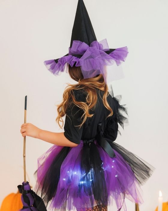 Witch Hat with Purple Tulle