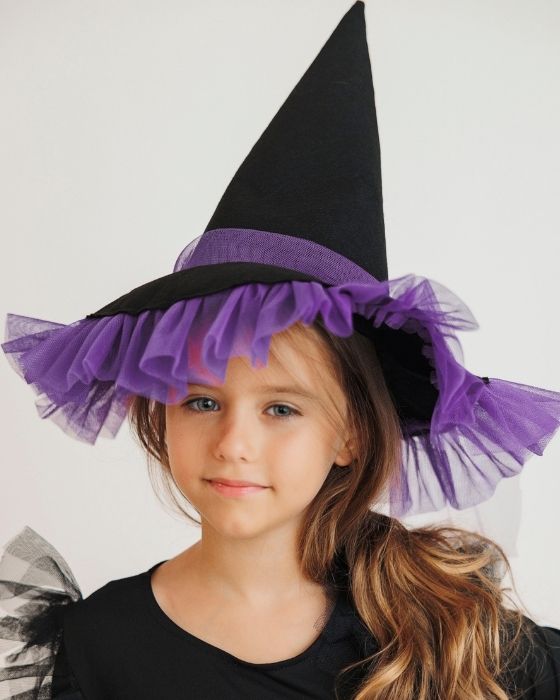 Purple Witch Costume, 4 Pieces, for Girls