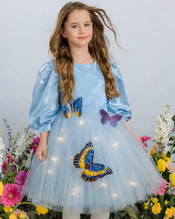 Rochita cu Luminite Bleu, plină de Fluturasi