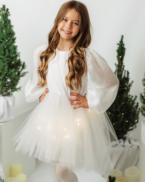 Sparkle Dress, Brown with Leaves, Fall 2025