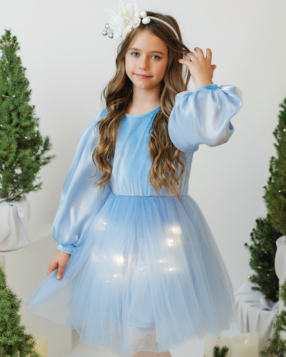 Blue Light-Up Dress, Spring Tulle