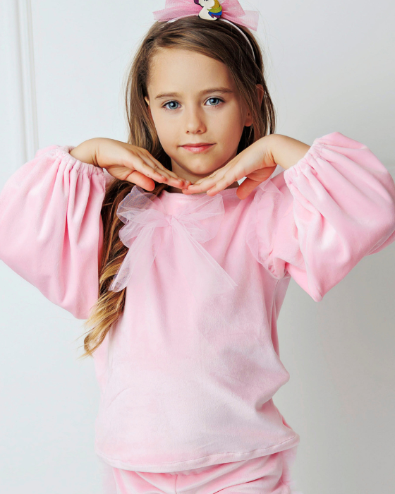 Pale Pink, Velvet Blouse