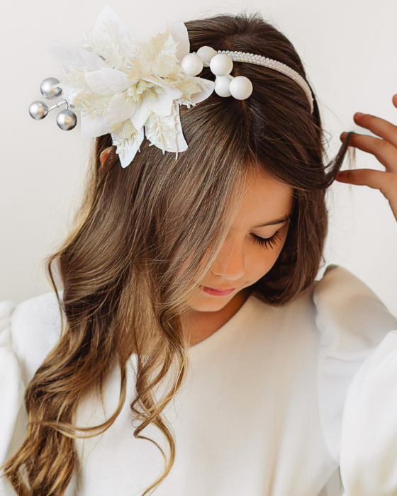 Ice White Flower Headband