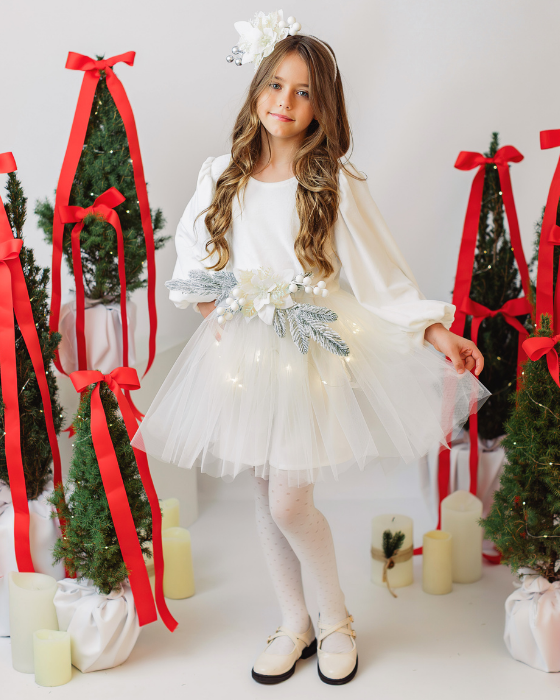 Sparkle Dress, Brown with Leaves, Fall 2025