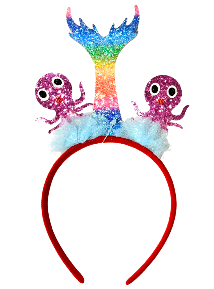 Rainbow Mermaid Headband with Glitter