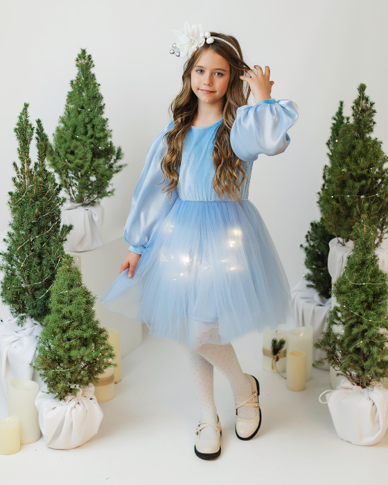 Blue Light-Up Dress, Spring Tulle