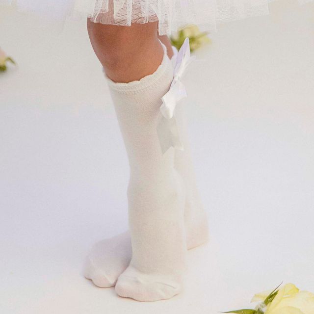 White Bow Socks, School / Kindergarten
