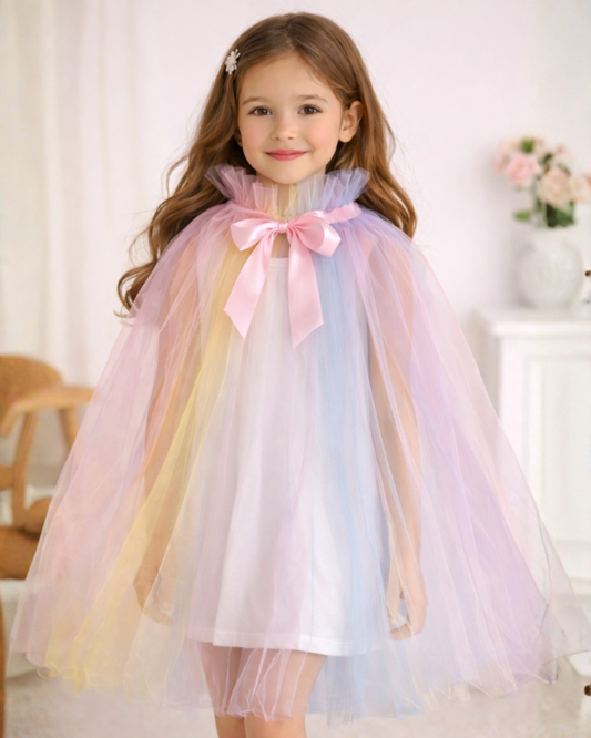 Pelerină Curcubeu de Tulle pentru Fetite