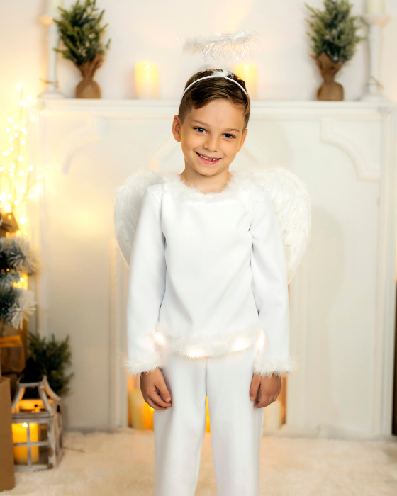 Boy's Angel Costume, 4-piece complete, with Lights