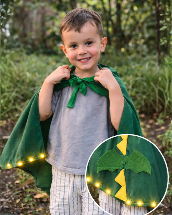 Dragon, Dinosaur Cape with Lights for Kids