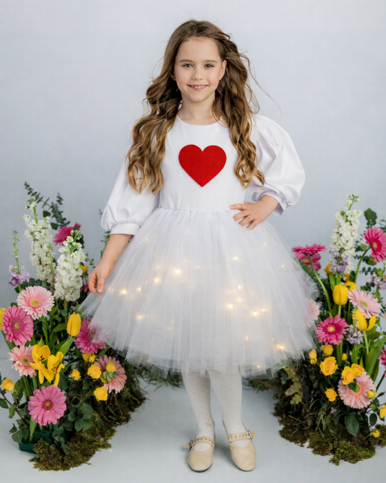 White Dress with Lights, with Heart