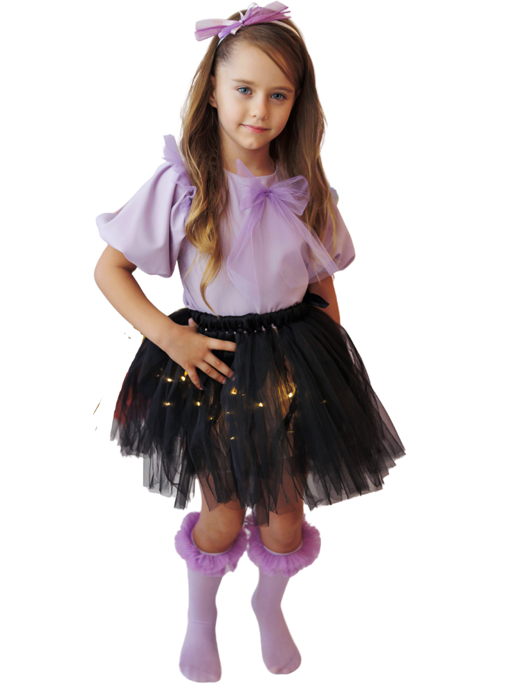 Set with Lights, Lilac Black, 2 Pieces