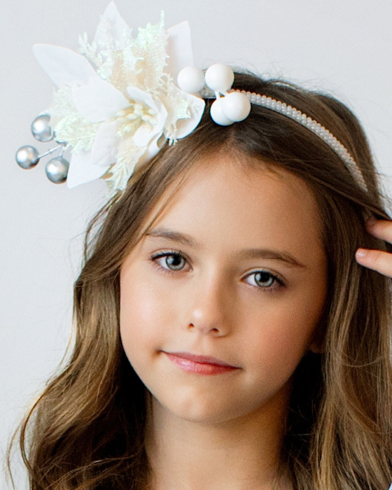 Ice White Flower Headband