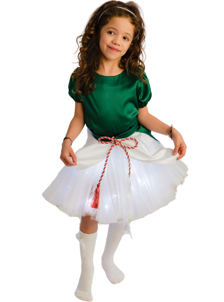 Skirt with Lights, Snowdrop, White Flower, Spring, Celebration