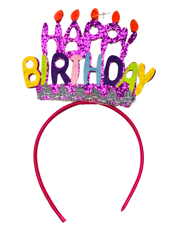 Birthday Headband with Colored Candles