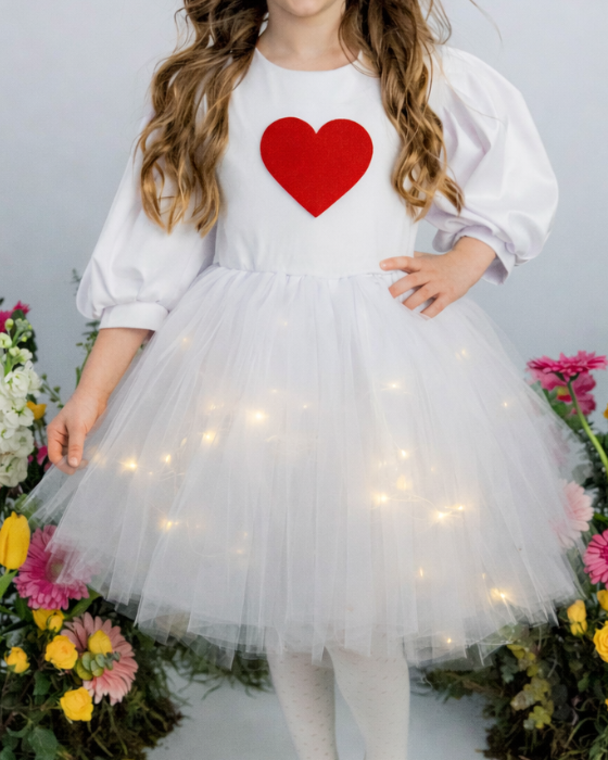 White Dress with Lights, with Heart