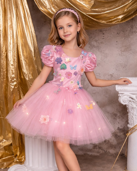 Rochița cu Luminițe Premium, Bucuria Primăverii, Roz