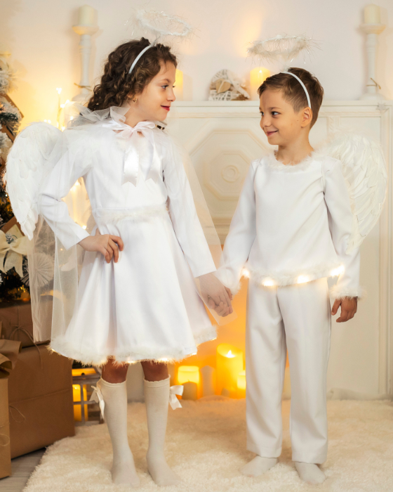 Boy's Angel Costume, 4-piece complete, with Lights