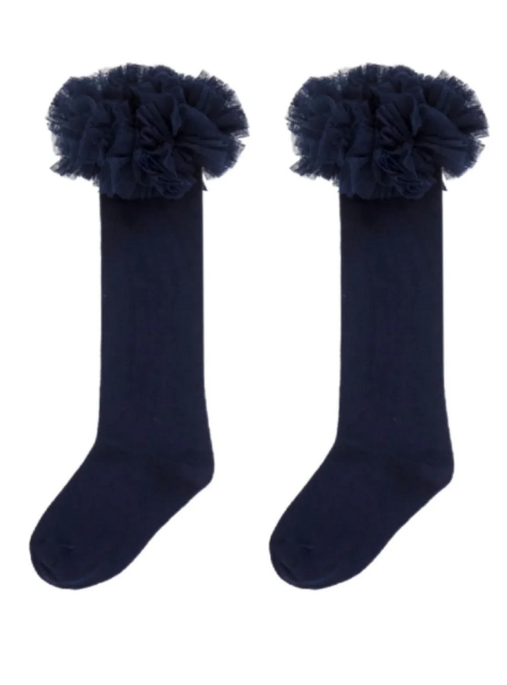 Navy Blue Ruffle Socks, School / Kindergarten