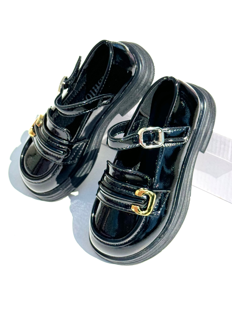 Special Black School Shoes with Buckle