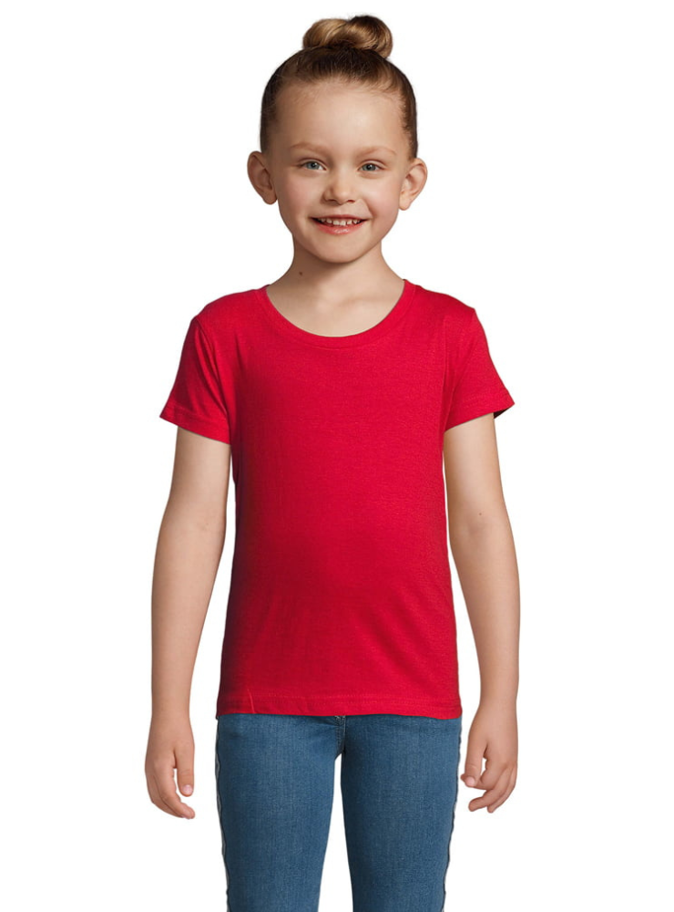 Red Cotton Sports T-Shirt for Girls, Kindergarten 