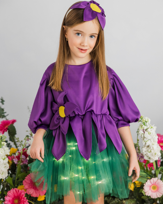 Purple Flower Dress with Lights, Spring Play