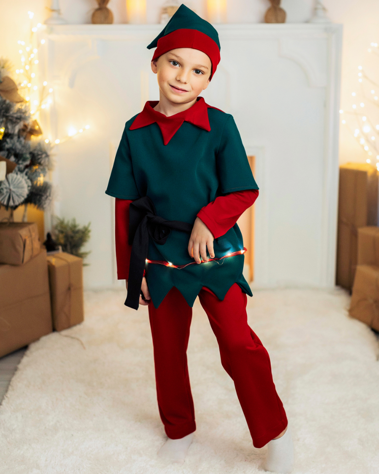 Boy's Leprechaun Costume, with Lights, 3 Pieces