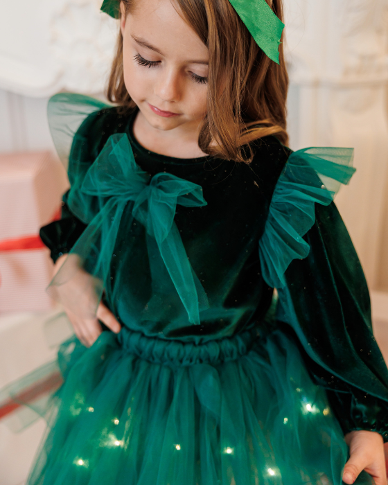 Green Velvet Blouse