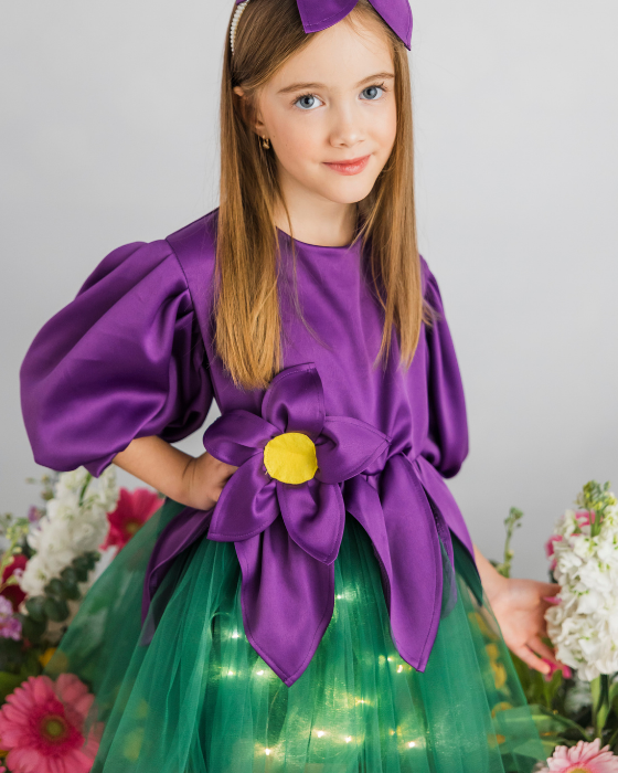 Purple Flower Dress with Lights, Spring Play