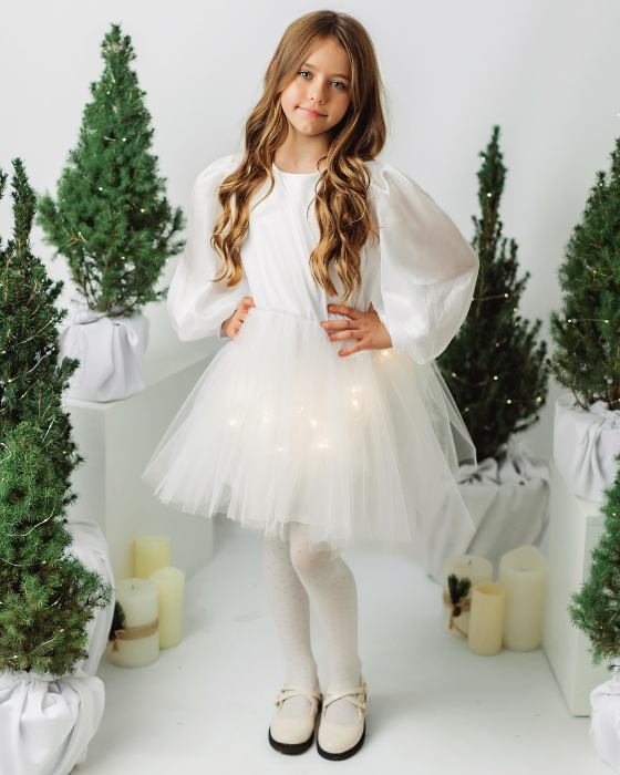 Sparkle Dress, Brown with Leaves, Fall 2025