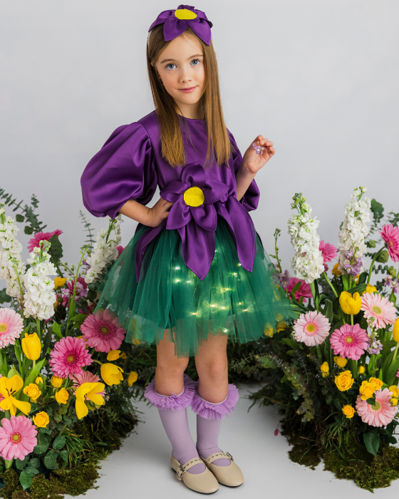 Purple Flower Dress with Lights, Spring Play