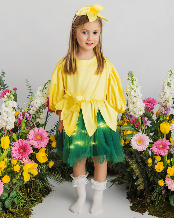 Yellow Flower Dress with Lights, Spring Play