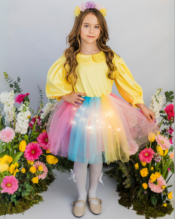 Rainbow Dress with Yellow Bust and Lights, Spring Celebration
