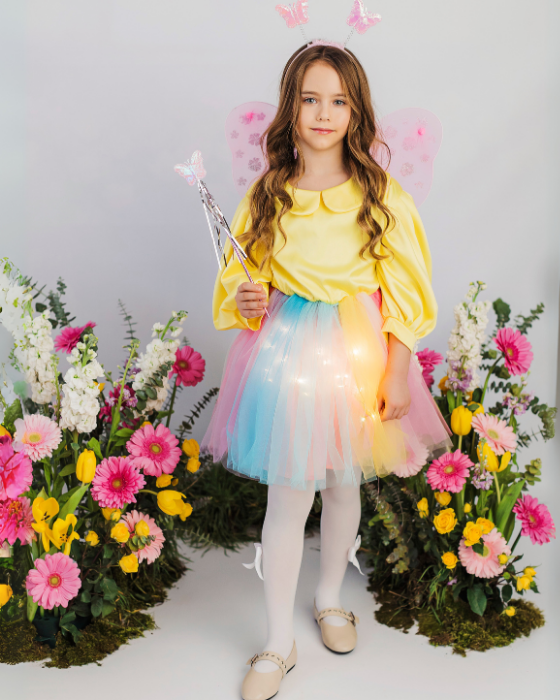 Rainbow Dress with Yellow Bust and Lights, Spring Celebration