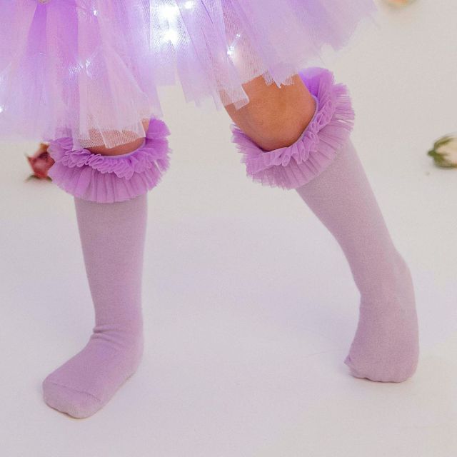 Purple Tulle Frill Socks