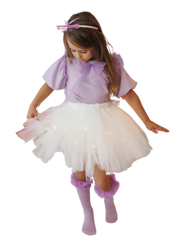 Set with Lights, White Lilac, 2 Pieces