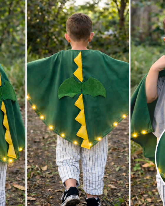 Dragon, Dinosaur Cape with Lights for Kids