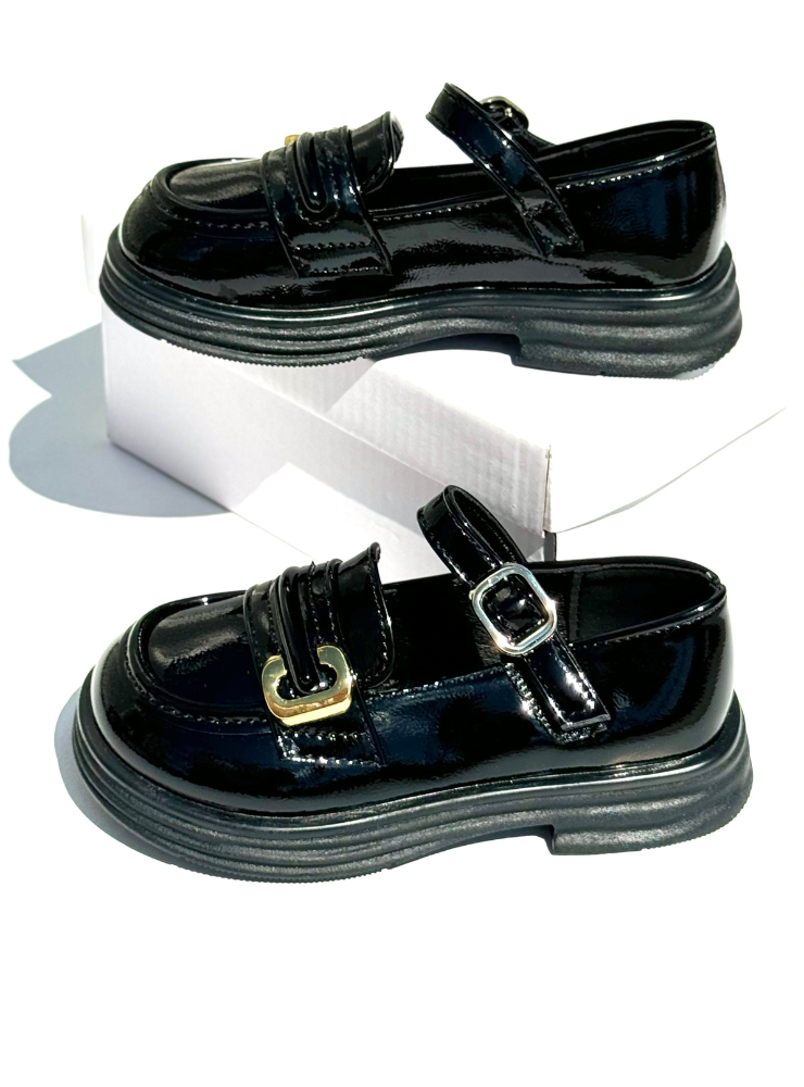 Special Black School Shoes with Buckle