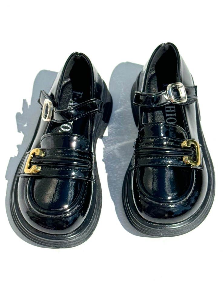 Special Black School Shoes with Buckle
