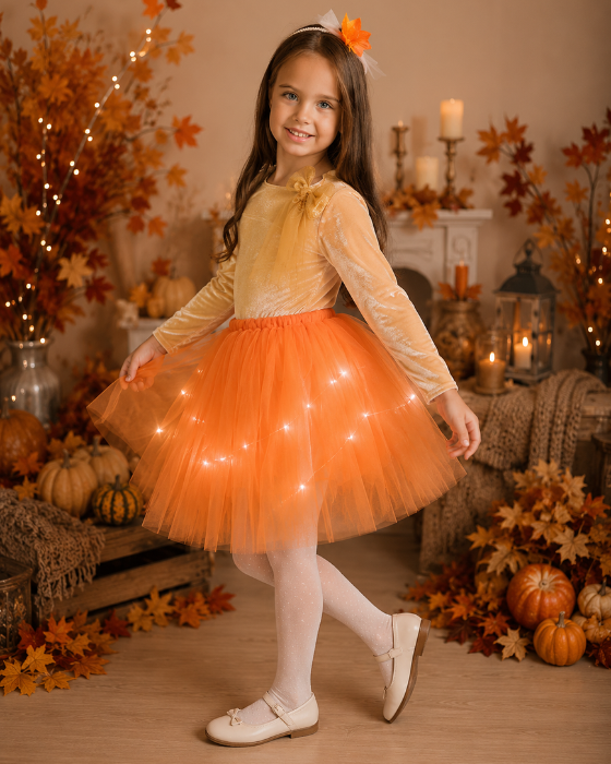 Costum 3 Piese, Regina Toamnei cu Luminite, 3-4 ani