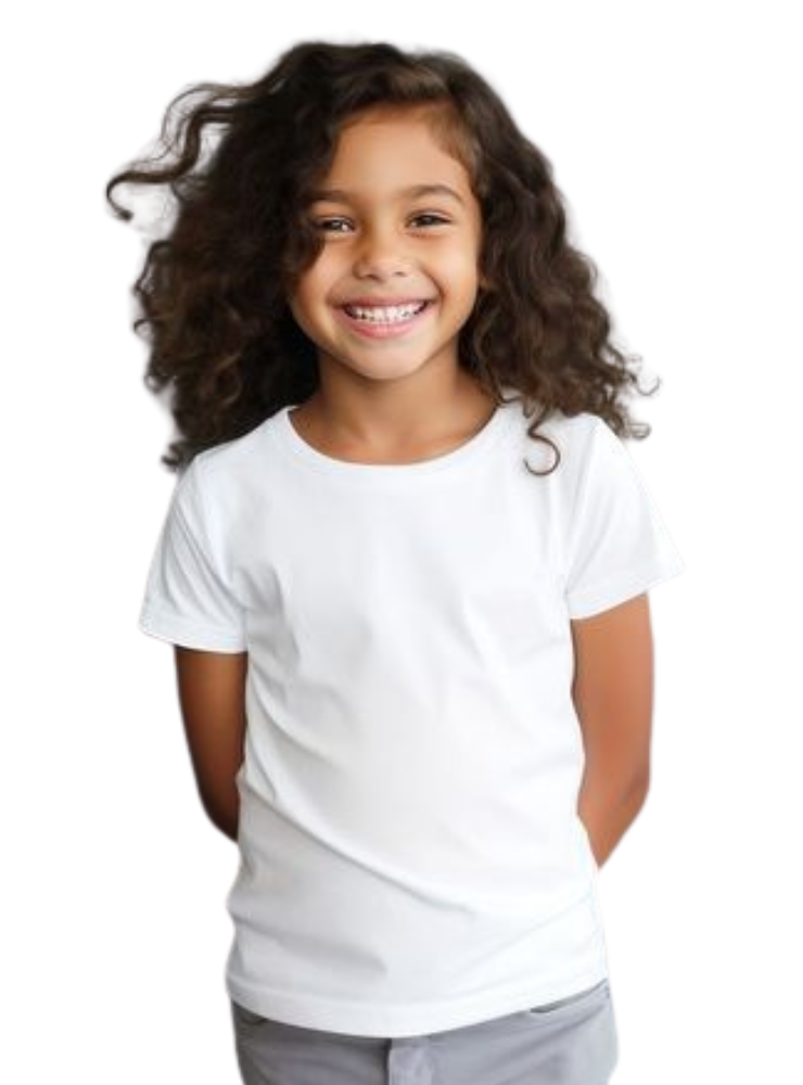 White Cotton T-Shirt, Kindergarten 